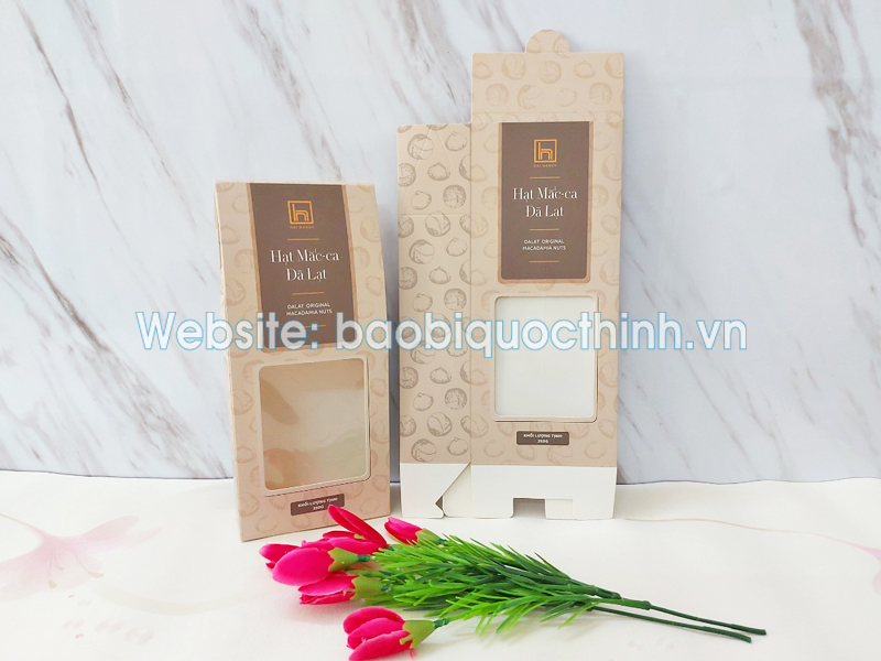 Hộp giấy đựng hạt macca