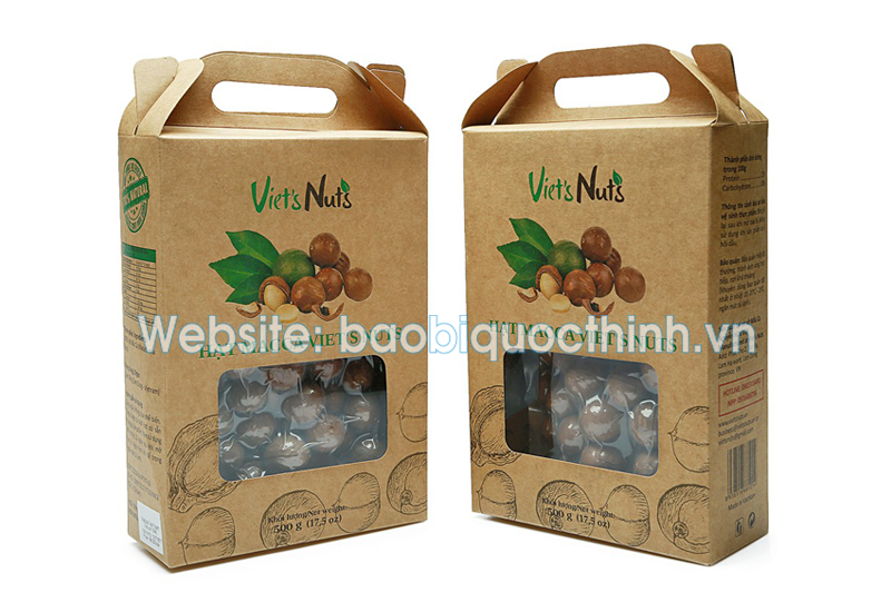 Hộp In hộp giấy đựng hạt mắc ca - hình 5giấy đựng hạt mắc ca quai xách