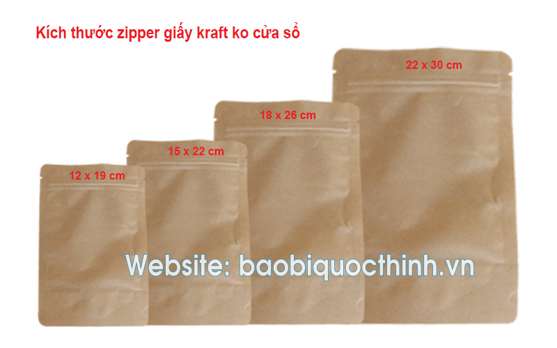 Túi giấy kraft zipper không cửa sổ giá rẻ tại TP.HCM - hình 4